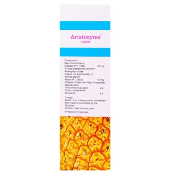 Aristozyme Diastase & Pepsin Liquid | For Digestive Care & Stomach Care | Flavour Pineapple - Image 2